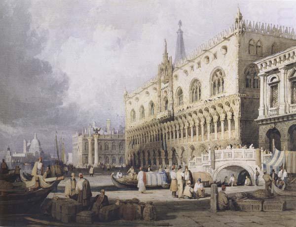 Samuel Prout The Doge s Palace and the Grand Canal,Venice (mk47) china oil painting image
